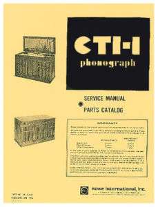 Rowe CTI 1 CTI1 Crestwood Service Repair Parts Manuals  