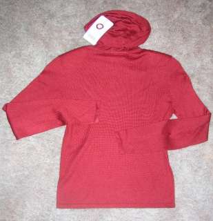 CARLISLE S RED silk cashmere CRUSH cowl BLOUSE NWT $240  