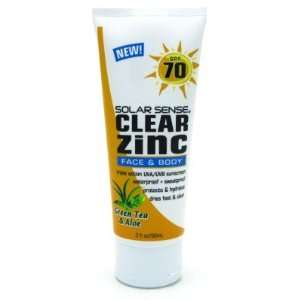  Solar Sense SPF# 70 Clear Zinc Face & Body 3 oz. Tube (Case 