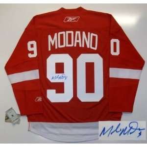  Mike Modano Signed Detroit Red Wings Jersey Real Rbk 