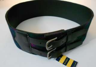 RUGBY RALPH LAUREN Women Medium $98 NWT Black Leather Wide Belt M 