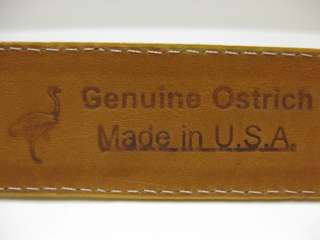 GENUINE OSTRICH SKIN DRESS BELT FULL QUILL 1 1/4 INCH 1.25 FOR BOOTS 
