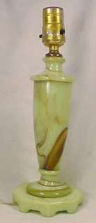   CUSTARD CARAMEL SLAG ON X GLAS TABLE BOUDOIR LAMP Houze Glass  