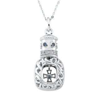 Sterling Silver WINDOW OF OPPORTUNITY PENDANT WITH STONES AND SS CHAIN 