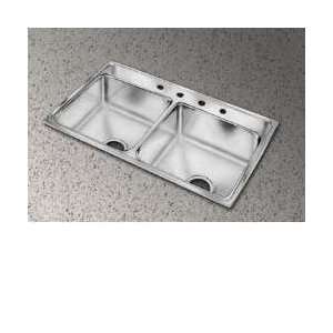 PSR33220 33 Top Mount Double Bowl 20 Gauge Stainless Steel Sink With 