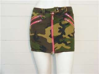 SWITCHBLADE STILETTO Camouflage Punk Goth Mini Skirt, Sz M  