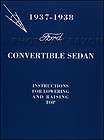 1937 1938 Ford Sedan Convertible Top Owners Manual with Envelope 