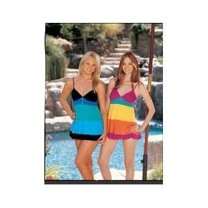  Fiesta cotton rayon knit chemise with multi colored layers 