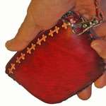 Leather Wristlet Change/Coin Purse,Butterfly & Flowers  