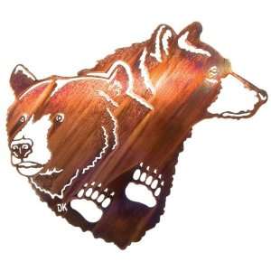  Bear Face in Profile Rustic Metal Wall Art   20