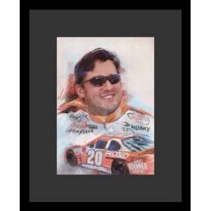  Tony Stewart (Face & Car) Sports Gold Wood Mounted Poster 