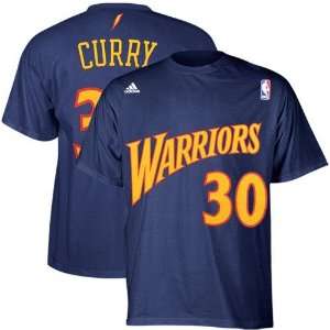 adidas Golden State Warriors #30 Stephen Curry Navy Blue Net Player T 