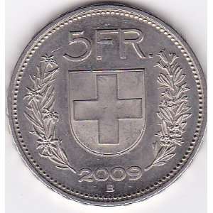  2009 B Switzerland 5 Franc Coin 