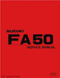 Suzuki FA50 Shuttle Service Manual Moped Scooter Book  