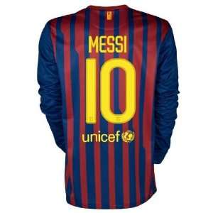 YOUTH Messi #10 Barcelona Home long sleeve jersey Size YL fits 9 12 y 