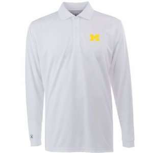  Michigan Long Sleeve Polo Shirt (White)