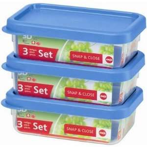   Food Storage 3 Piece 17 fl oz Snap and Close Container Set Home