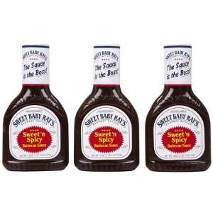 Sweet Baby Rays Hot & Spicey BBQ Sauce, 18 oz, 3 ct (Quantity of 4)