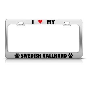 Swedish Vallhund Paw Love Heart Dog license plate frame 