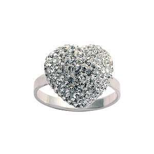 Silver ring with Swarovski crystals by GlitZ JewelZ ©   3D heart 