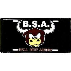  America sports BSA Bull Shit Artist License Plates Sports 