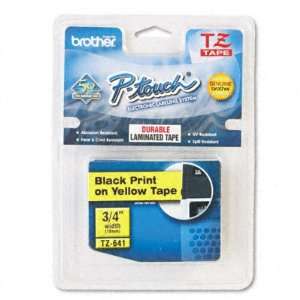  P Touch TZ Tape Cartridge   3/4w, Black on Yellow(sold in 