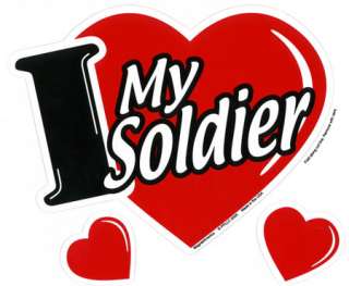 Love My Soldier 3 in 1 Heart Car Magnet  