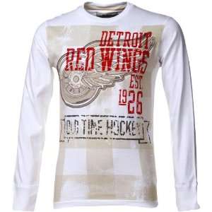   Time Hockey Detroit Red Wings White Wheels Premium Long Sleeve T shirt
