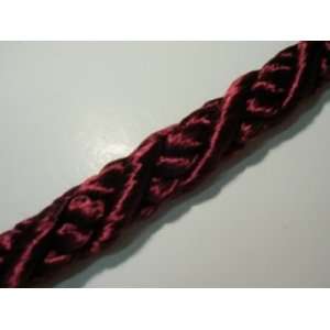  1/2 inch Burgundy Basketweave Rope Cord without Lip Trim 