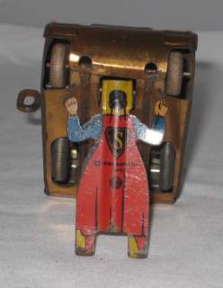1940 LOUIS MARX SUPERMAN TIN WIND UP ROLLOVER TANK  