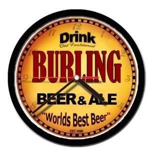  BURLING beer and ale cerveza wall clock 