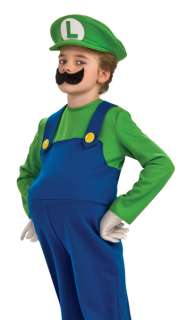 Deluxe Super Mario Brothers LUIGI Men Fancy Dress Halloween Costume 