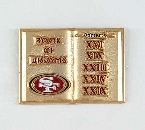 SAN FRANCISCO 49ERS 5 TIME SUPER BOWL CHAMPIONS BOOK OF DREAMS PIN 