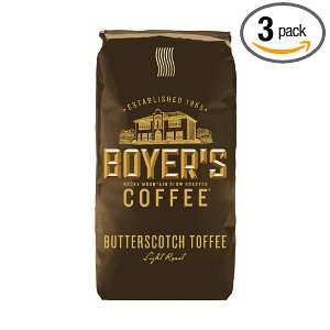 Boyers Coffee Butterscotch Toffee, 12 Ounce Bags (Pack of 3)