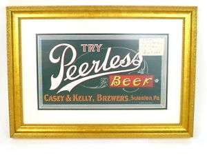 1908 Scranton PA Peerless Beer Casey & Kelly Brng Litho  