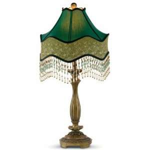  Dale Tiffany Beaded Emerald Table Lamp