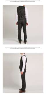 Bros mens PREMIUM slim fit 1 button plaid check suits Khaki&brown 34 