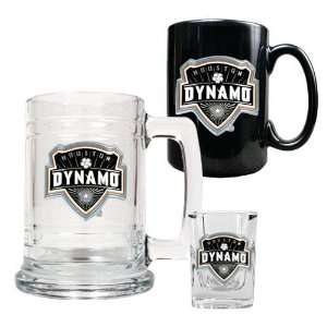 Houston Dynamo MLS 15oz Tankard, 15oz Ceramic Mug & 2oz Shot Glass Set 