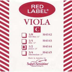  Super Sensitive Red Label Viola C String Junior Musical 