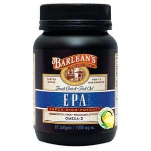 Fresh Catch EPA Super High Potency 1000 mg 60 gels   Barleans Organic 