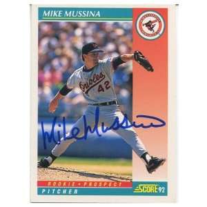 Mike Mussina Autographed/Signed 1992 Score Card Sports 