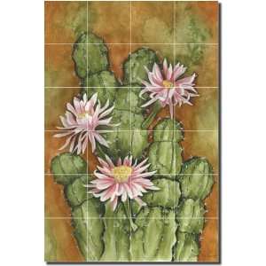 Cacti   Cerus by Sara Mullen   Southwest Ceramic Tile Mural 25.5 x 17 