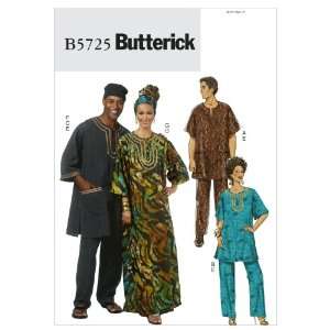 Butterick Patterns B5725 Misses/Mens Tunic, Caftan, Pants, Hat and 