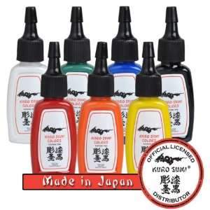  Master SET 7 BEST Kuro Sumi Colors 4oz Tattoo Ink LOT 