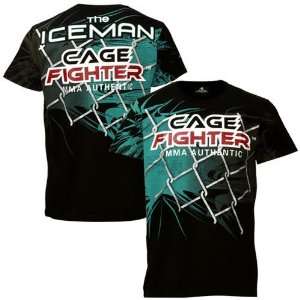  Cage Fighter Black Liddell Blast T shirt Sports 