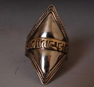 Tibet Buddhist Prayer Auspicious Mantra Amulet Ring Sh4  
