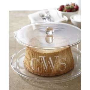  Monogrammed Cake Plate With Dome