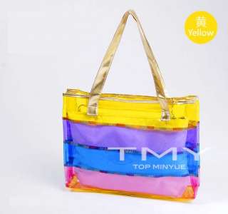 sweet and sexy shoulder bag with transparent PVC and colorful 