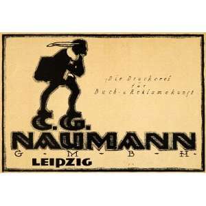 1921 Mini Poster C G Naumann Printer Leipzig One color Lithograph GMBH 