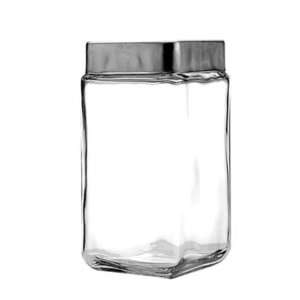   Hocking 85755 Stackable Square Glass Canister   2 qt.
